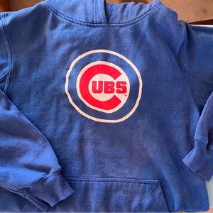 Stitches Blue Cubs Hoodie distressed Youth Large